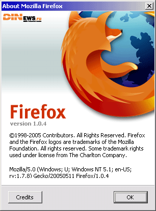 Mozilla Firefox 1.0.4
